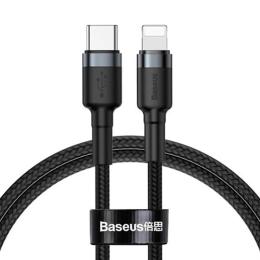 Дата-кабель Baseus Cafule Cable Type-C (тато) to Lightning (тато) PD 18W 1m Gray Black
