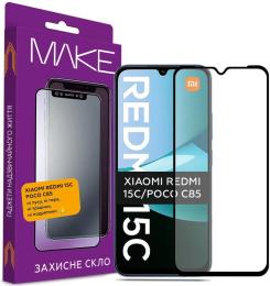 Захисне скло Make для Xiaomi Redmi 15C/Poco C85 Black