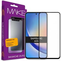 Захисне скло Make для Samsung A35 (A356) Black
