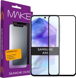 Захисне скло Make для Samsung A55 (A556) Black