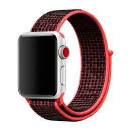 Ремінець для смарт-годинника Infinity Neylon Sport Loop Band for Apple Watch 42/44 mm Red Black