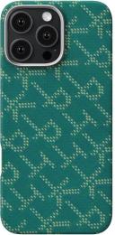 Чохол-накладка Pitaka Tactile Woven Case Monogram для Apple iPhone 16 Pro Green Gold (KI1601PTK)