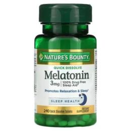 Амінокислота Natures Bounty Мелатонін швидко розчинний, 3 мг, смак вишні, Melatonin (NRT07903)