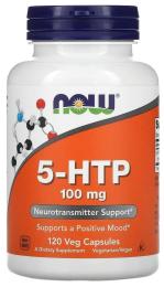 Амінокислота Now Foods 5-HTP (гідроксітріптофан), 100мг, 120 вегетаріанських капсул (NOW-00106)