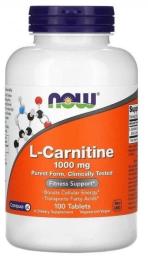 Амінокислота Now Foods L-Карнітин, L-Carnitine, 1000 мг, 100 таблеток (NOW-00068)