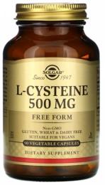 Амінокислота Solgar L-Цистеїн 500мг, L-Cysteine, 90 вегетаріанських капсул (SOL-00962)
