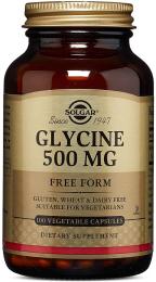 Амінокислота Solgar Гліцін, Glycine, 500 мг, 100 вегетаріанськіх капсул (033984013704)