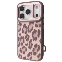 Чохол-накладка Kajsa Leopard Pattern with Magnetic Ring for iPhone 17 Pro Desert Titanium