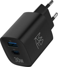 Адаптер живлення для телефона Make 30W GaN PD + QC3.0 Black (MCW-3021GBK)