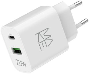 Адаптер живлення для телефона Make 20W PD + QC3.0 White (MCW-2021WH)