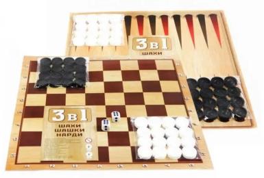Настільна гра MToys Шахмати S0011 3 в 1