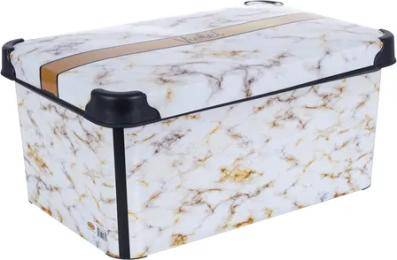 Харчовий контейнер Violet House DECOR Marble 0647 10 л Marble White з кришкою