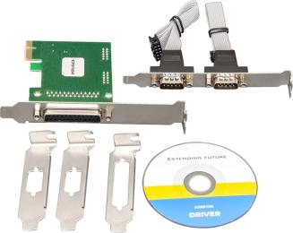 Плата розширення Frime ASIX AX99100 PCI-E x1 to RS232+LPT (2 порти RS232 + 1 порт LPT)