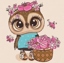 Картина за номерами Art Craft 30х30 см 15515-AC Совеня з квітами