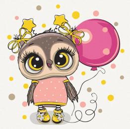 Картина за номерами Art Craft 30х30 см 15514-AC Совеня з кулькою