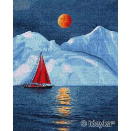 Картина за номерами Идейка 40х50 см KHO2751 Червоний вітрильник