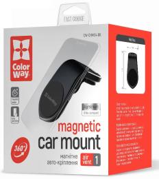 Тримач в авто СolorWay Metallic Air Vent-1 Black (CW-CHM04-BK) для телефона