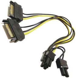 Кабель живлення відеокарт VALUE S0637 ATX 6+2 pin - 2 x SATA 15 pin 20 см