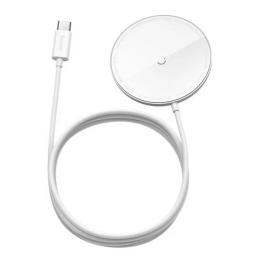 Бездротовий зарядний пристрій Baseus WXJK-F02 White (Simple Mini Magnetic Wireless Charger)