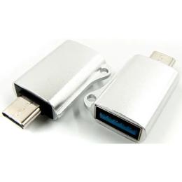 Перехідник DENGOS ADP-019 USB Type C(тато) - USB(мама) Silver