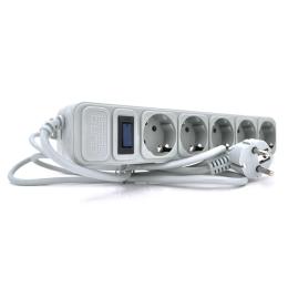 Мережевий фільтр Europower EPG518 Gray 220В, 2 КВт, 5 розеток, 1, 8 м, перетин 3х0, 5мм