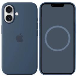 Чохол-накладка EpiK Silicone case (AAA) full with Magsafe and Animation для Apple iPhone 16 Denim