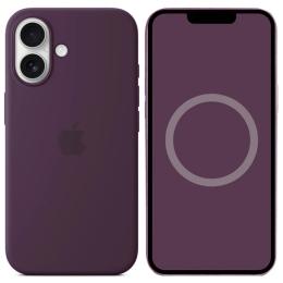 Чохол-накладка EpiK Silicone case (AAA) full with Magsafe and Animation для Apple iPhone 16 Plum