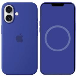 Чохол-накладка EpiK Silicone case (AAA) full with Magsafe and Animation для Apple iPhone 16 Ultramarine