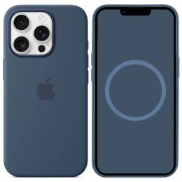 Чохол-накладка EpiK Silicone case (AAA) full with Magsafe and Animation для Apple iPhone 16 Pro Max Denim
