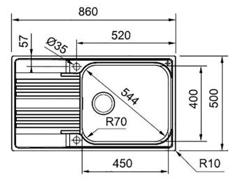 Кухонна мийка Franke SMART SRX 611-86 XL 101.0456.705 Chrome полірована