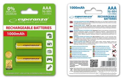 Акумулятор Esperanza EZA101Y Ni-MH AAA 1000 мАг 2 шт