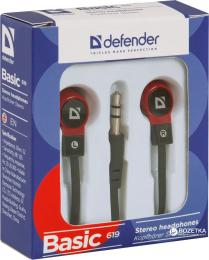 Дротові навушники Defender Basic 619 Black Red