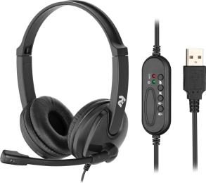 Накладні навушники 2E CH12 USB Black