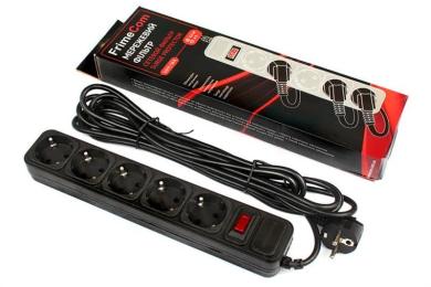 Мережевий фільтр FrimeCom FC-B4005W Black 4.5 B, 10A, 4,5 м, 5 розеток