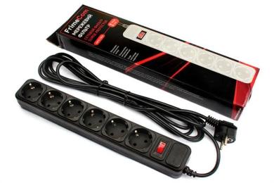 Мережевий фільтр FrimeCom FC-B4006W Black 4.5 B, 10A, 4,5 м, 6 розеток
