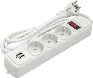Мережевий фільтр PowerPlant PPSA10M18S3U 1.8 м, 3 розетки