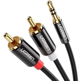 Аудіо-кабель Ugreen AV116 mini-jack 3.5(тато)2xRCA(тато), 3m Black