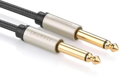 Аудіо-кабель Ugreen AV128 Jack 6.3(тато) Jack 6.3(тато), 1m Gray