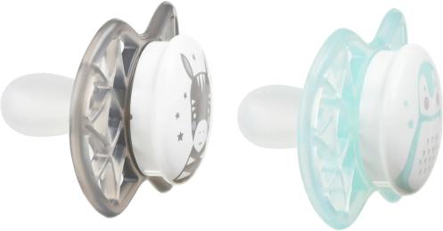 Пустушка Nuvita Air55 Explorer NV7067 Gray Mint силіконова, симетрична, від 0 місяців, 2 шт.