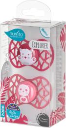 Пустушка Nuvita Air55 Explorer NV7086 Pink силіконова, ортодонтична, від 6 місяців, 2 шт.