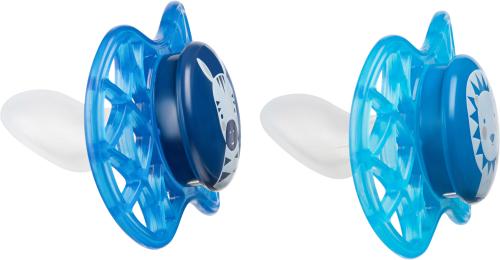 Пустушка Nuvita Air55 Explorer NV7086 Turquoise Blue силіконова, ортодонтична, від 6 місяців, 2 шт.