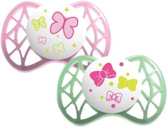 Пустушка Nuvita Air NV7061 Pink Light Green силіконова, від 0 місяців, симетрична, 2 шт.