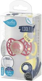 Пустушка Nuvita Air55 Cool NV7064G Pink / Spicy apple силіконова, ортодонтична, від 0 місяців, світна у темряві