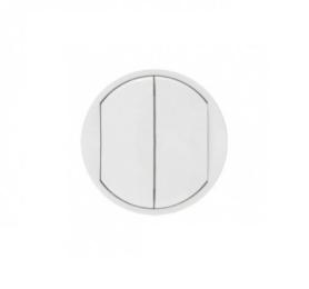 Лицьова панель Legrand Celiane 068002 White для вимикача 2-клавішного