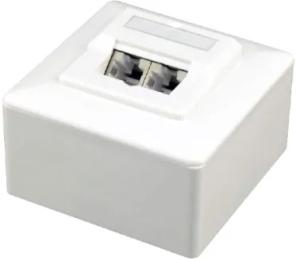 Розетка Cablexpert MWS-2S6-01 White на 2 порти з екраном RJ-45 ,cat 6 ,зовнішня