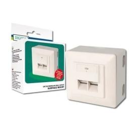 Розетка Digitus DN-9002-N White настінна, для зовнішньої проводки cat. 5e, 2x RJ45