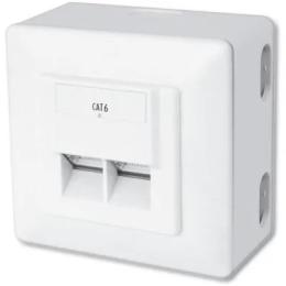 Розетка Digitus DN-9006-N 2xRJ45 STP, cat. 6, для зовнішньої проводки
