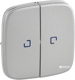 Клавіша для вимикача Legrand Valena Allure 755225 Aluminium 2-клавішного з підсвіткою