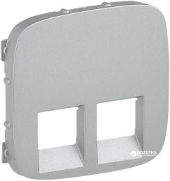 Лицьова панель Legrand Valena Allure RJ11 + RJ45 Aluminium для розетки (755427)