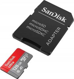 Карта памяті SanDisk Ultra class 10 UHS-I A1 + SD адаптер (SDSQUA4-128G-GN6IA)